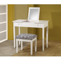 Coaster Furniture 300285 2-piece Vanity Set White and Zebra
